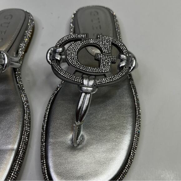 GUESS Saima G Cutout Rhinestone sandals silver metallic crystal rhinestone - 6 - Picture 5 of 12
